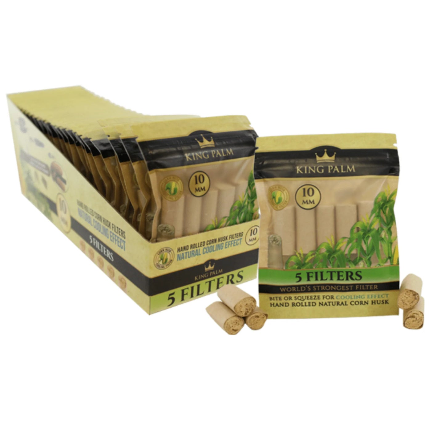 KING PALM Tips Corn Husk 10mm 5-pack 24ct