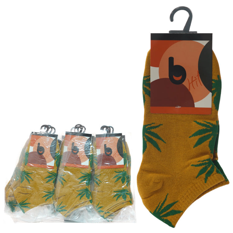 Ankle Leaf - 12 pair of Short Socks (80% Cotton, 10% Nylon, 5% Acrylic, 5% Lycra)