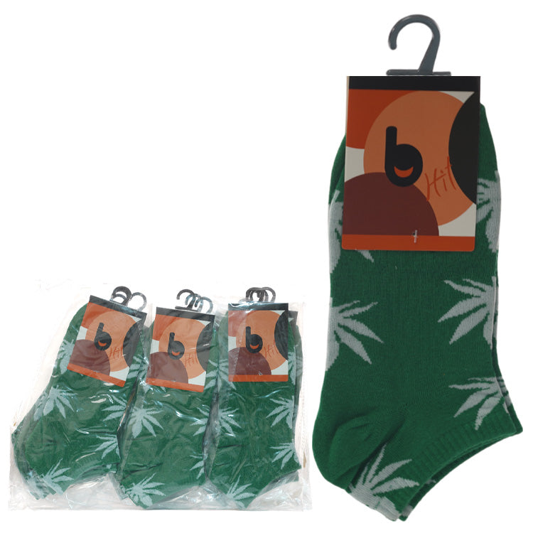 Ankle Leaf - 12 pair of Short Socks (80% Cotton, 10% Nylon, 5% Acrylic, 5% Lycra)