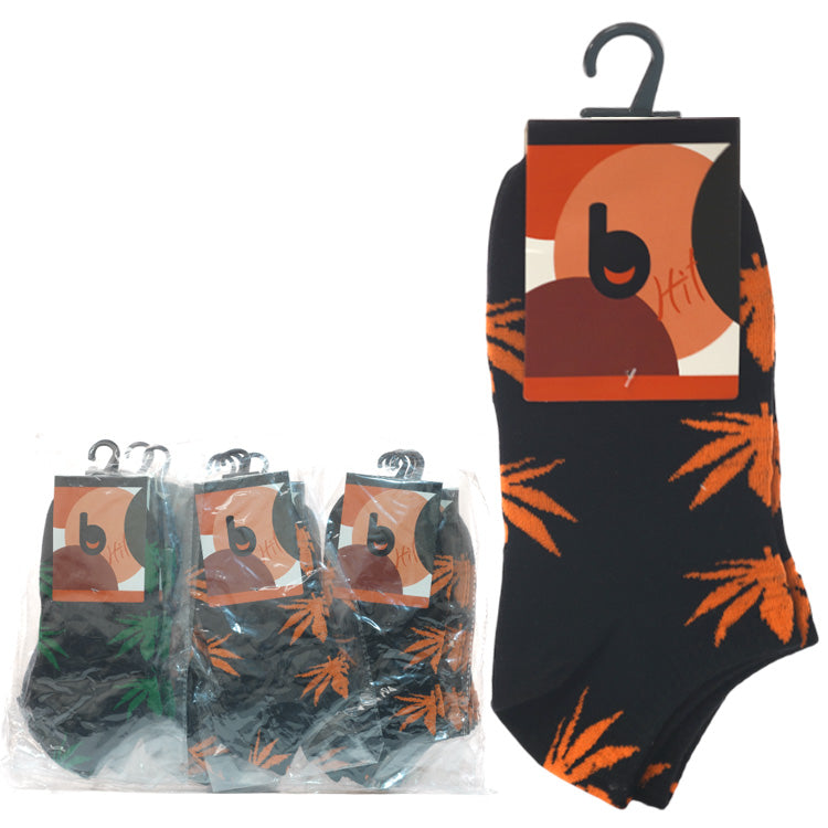 Ankle Leaf - 12 pair of Short Socks (80% Cotton, 10% Nylon, 5% Acrylic, 5% Lycra)