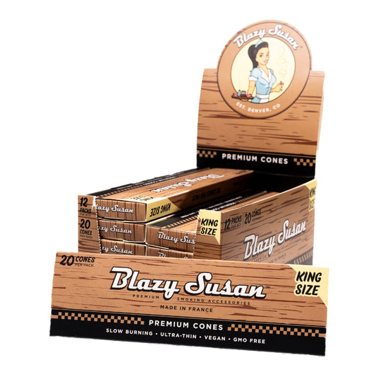 BLAZY SUSAN Unbleached Cones Display King Size 20/12ct