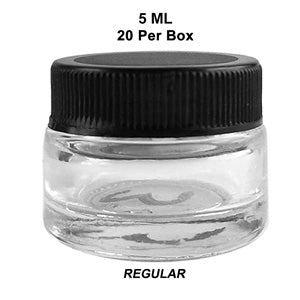 Unbranded Glas Jar- with Regular  Black Cap - 5 ml (4145)