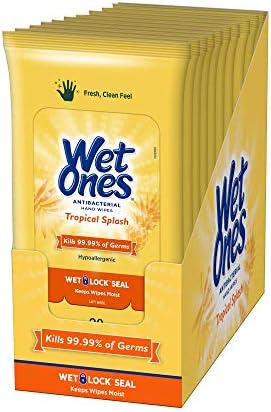 WET ONES Cleaning Accessories WIPES 20 CT YELLOW TROP SPLASH DISPLAY TRAVIL SIZE