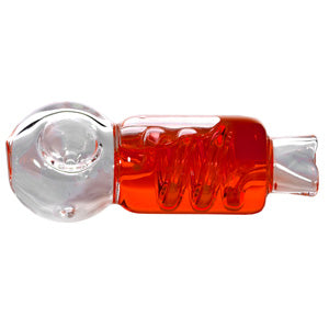 Unbranded Glass Hand Pipe Spiral 4.0" Liquid Inside (4948)