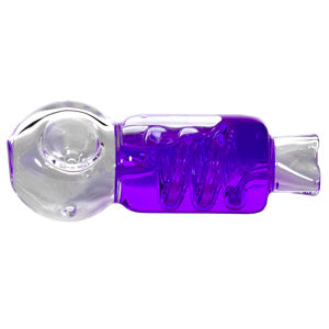Unbranded Glass Hand Pipe Spiral 4.0" Liquid Inside (4948)