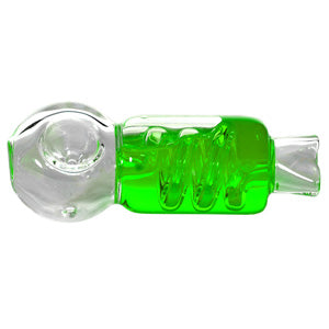 Unbranded Glass Hand Pipe Spiral 4.0" Liquid Inside (4948)