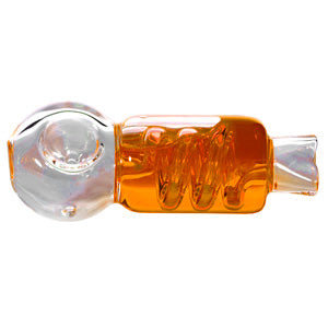 Unbranded Glass Hand Pipe Spiral 4.0" Liquid Inside (4948)