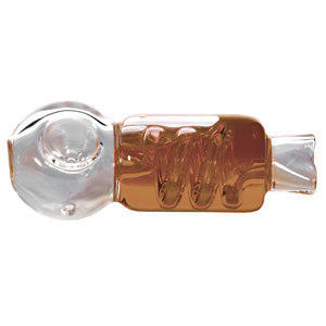 Unbranded Glass Hand Pipe Spiral 4.0" Liquid Inside (4948)