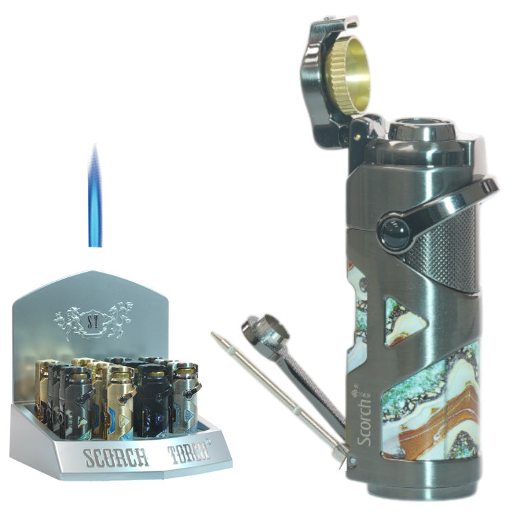 Single Torch w/ Rocker, Cigar Punch & Poker 3.5" (61824-1)
