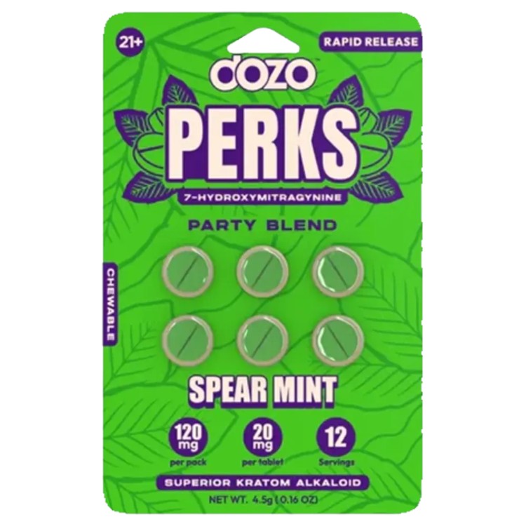 DOZO Perks 7 Hydroxymitragynine (Kratom)(Tablets)(120mg 6-Pack)