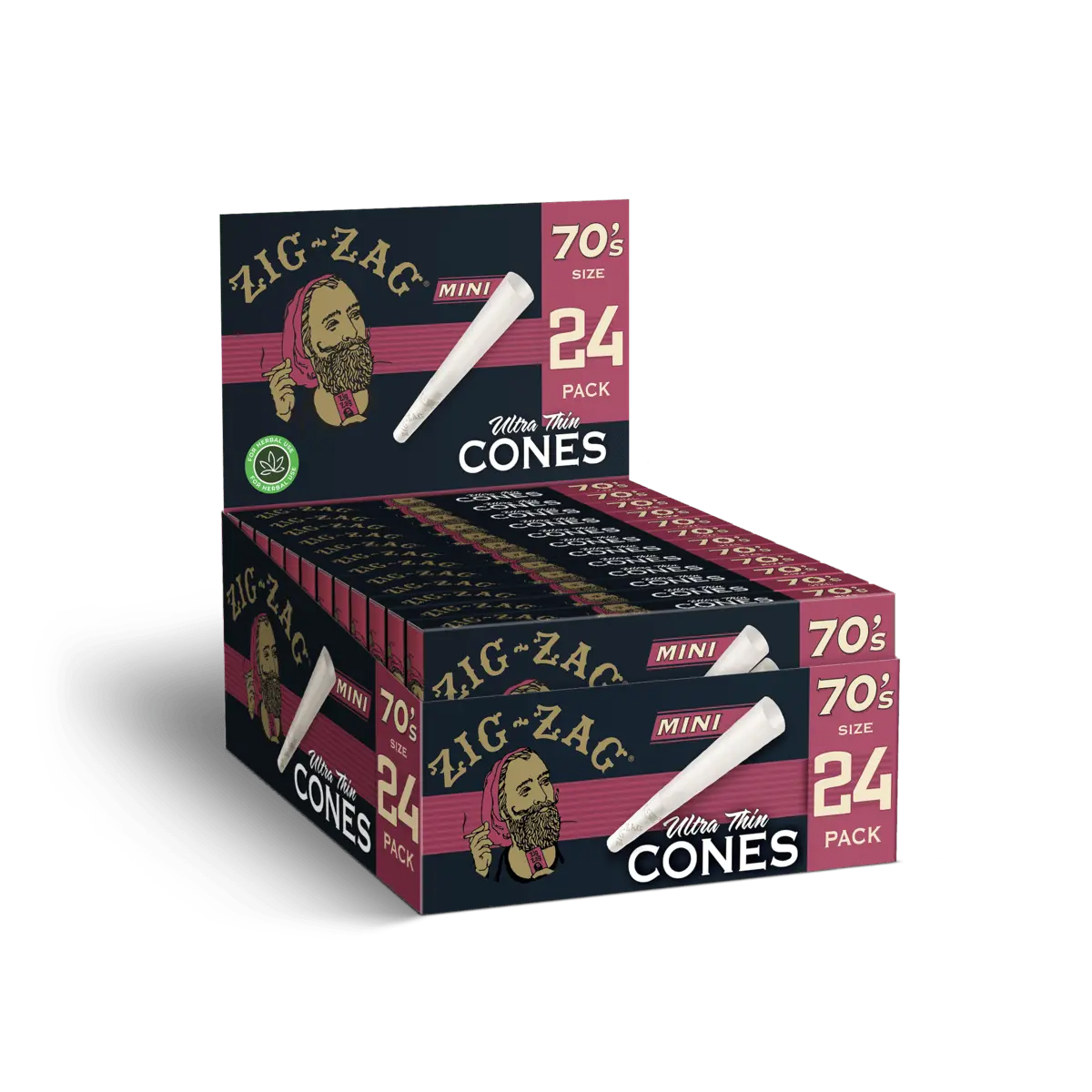 ZIG ZAG Cones Ultra Thin 70mm Mini Size 24/12ct