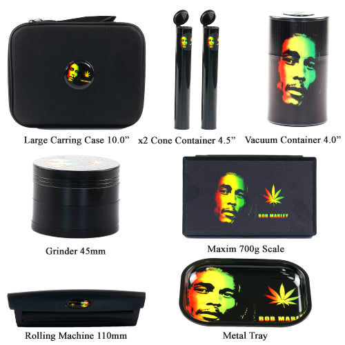 Travel Kit Case, Metal Tray, Grinder, Rolling Machine, Scale, Vacuum Container, 2x Cone Containers (7765)
