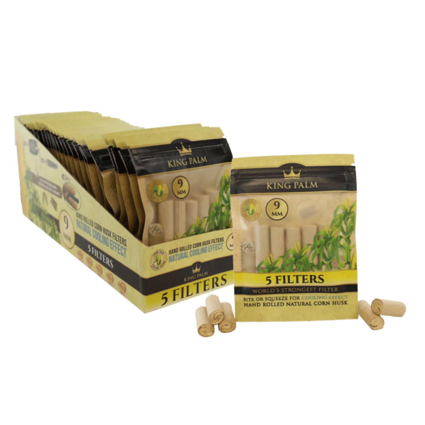KING PALM Tips Corn Husk 9mm 5-pack 24ct