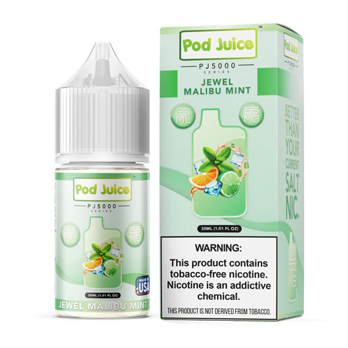 TFN PJ5000 Pod Juice LIQSALT 30mL 55mg Jewel Malibu Mint