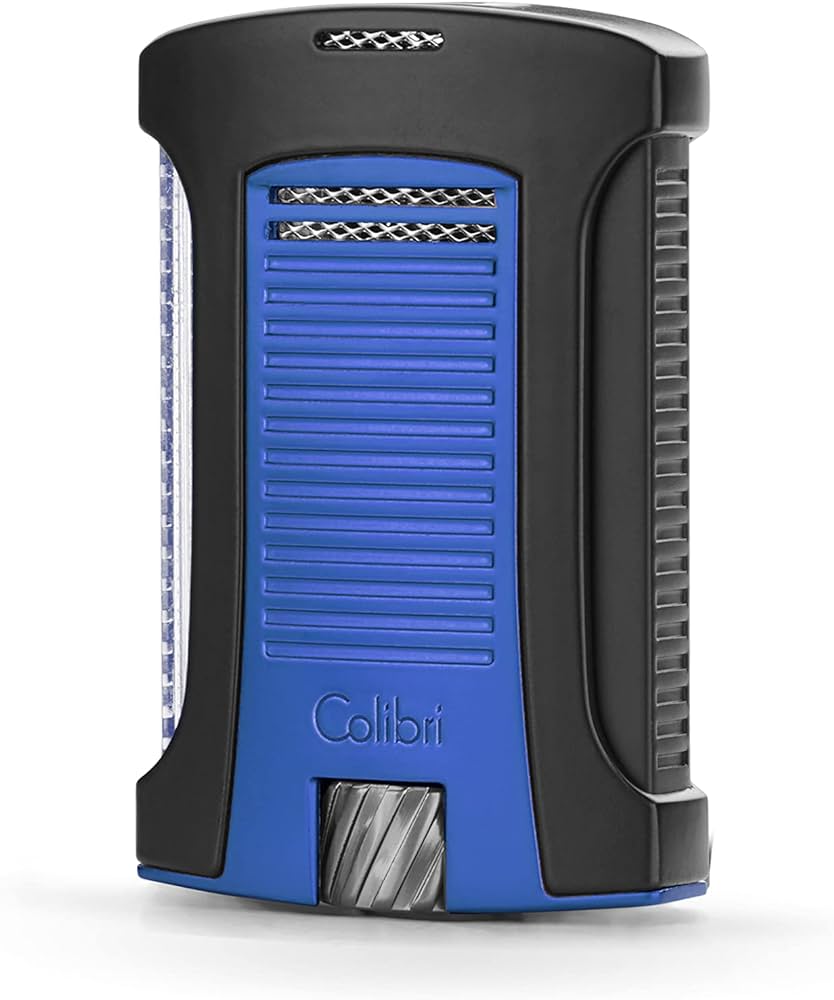 Colibri DAYTONA SINGLE JET LIGHTER, MATTE BLACK+METALIC BLUE