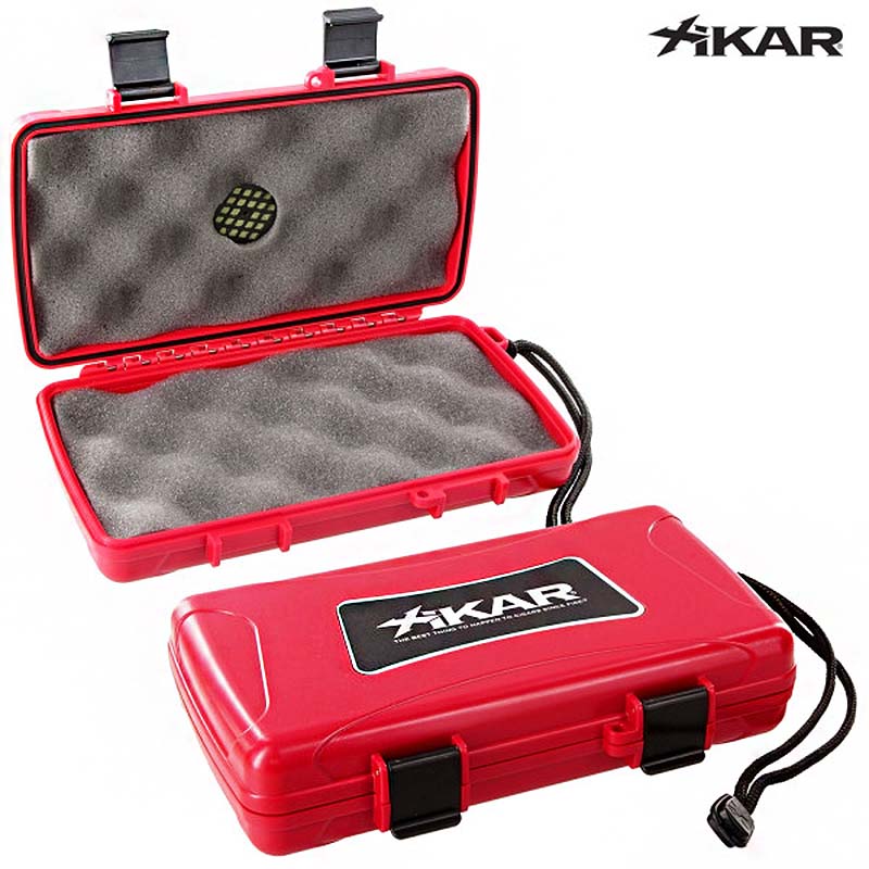 Xikar TRAVEL HUMIDOR RED: HOLDS 5 CIGARS