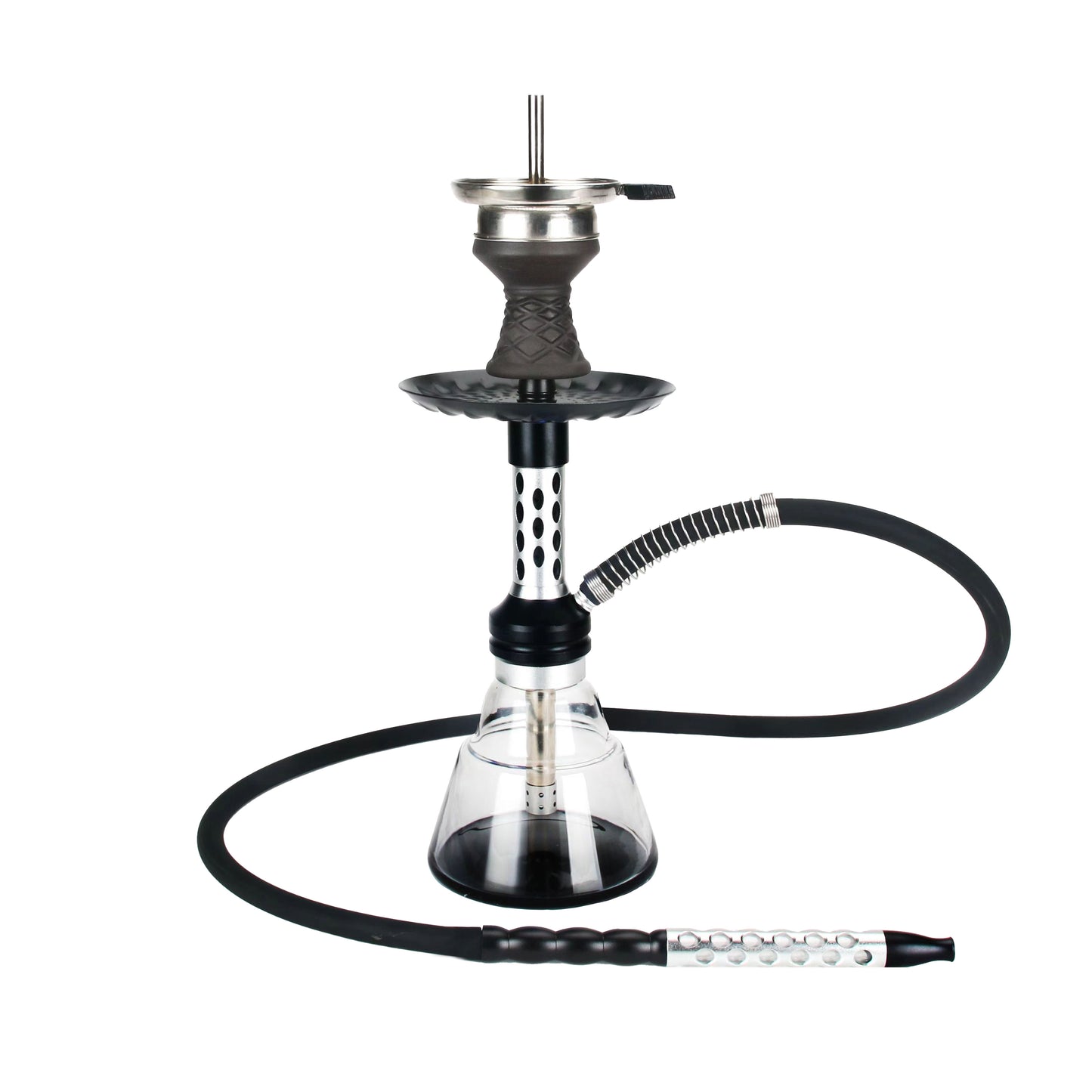 16" Vespa, 1 Hose, B.Y.O. Hookahs Color Box Silver