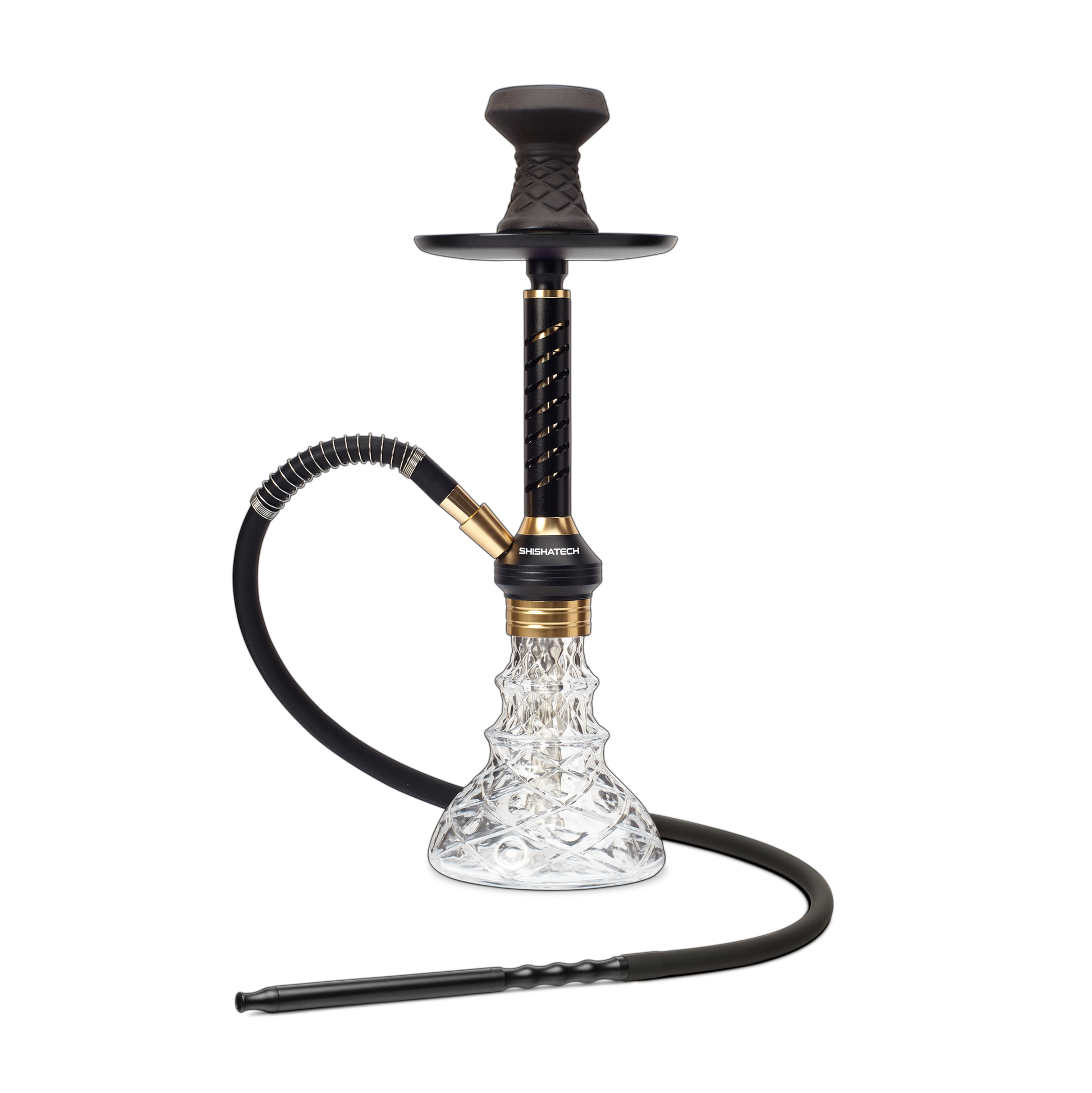 18" Jaxx Hookah, Click Technology, 1 Hose, ShishaTech Color Box Black