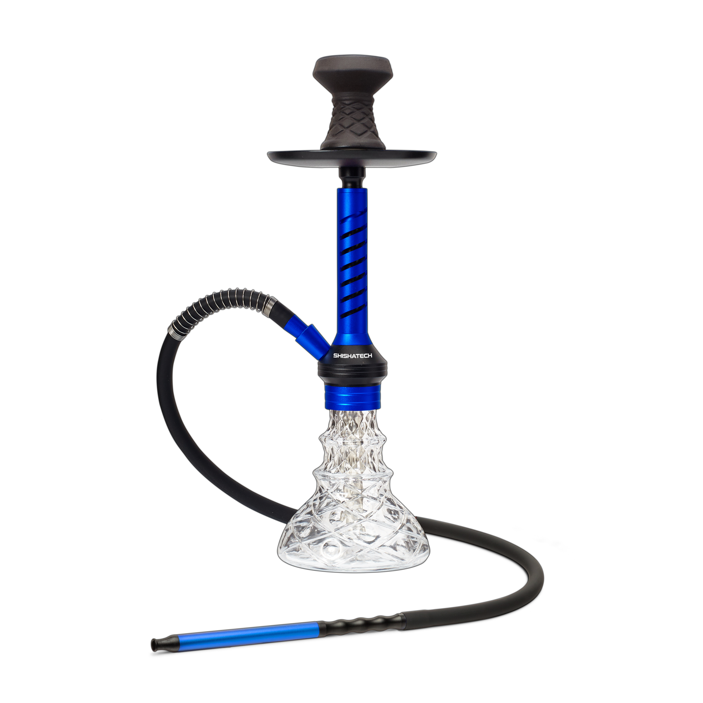 18" Jaxx Hookah, Click Technology, 1 Hose, ShishaTech Color Box Blue