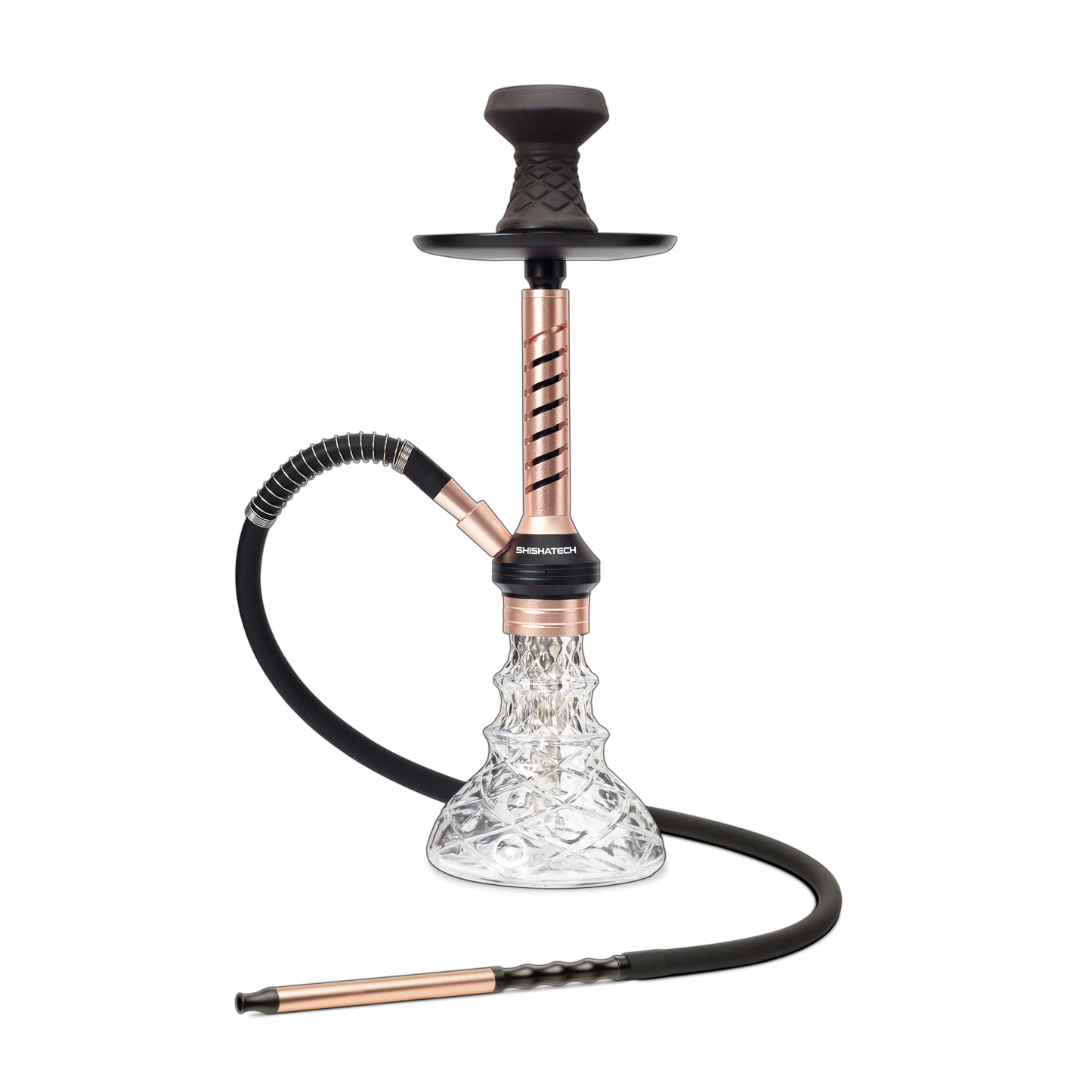 18" Jaxx Hookah, Click Technology, 1 Hose, ShishaTech Color Box Rose Gold