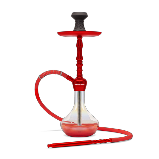 21" Enzo, Click Technology, 1 Hose, ShishaTech Color Box Red