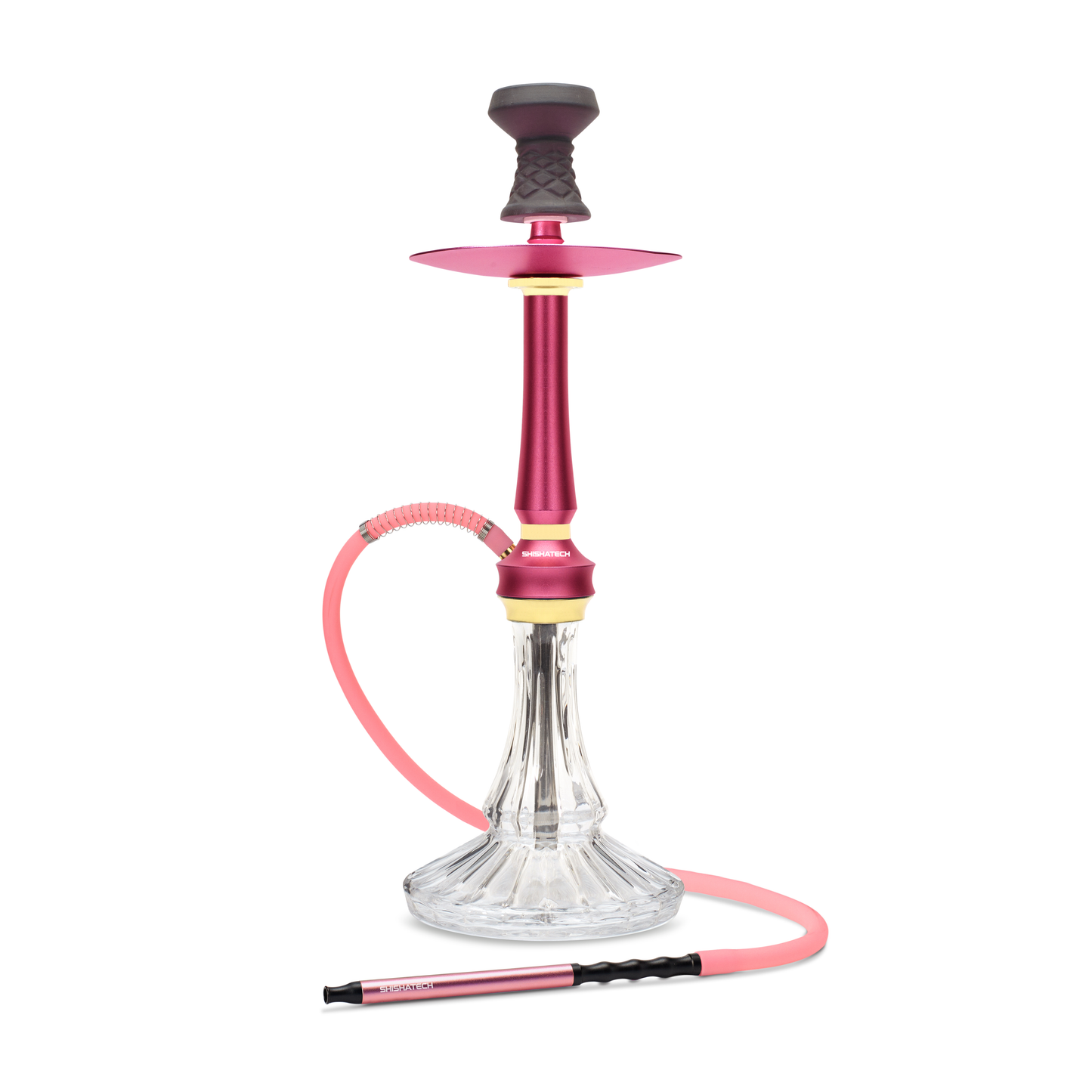 21" Raver X Hookah, Click Technology, 1 Hose, ShishaTech Color Box Pink