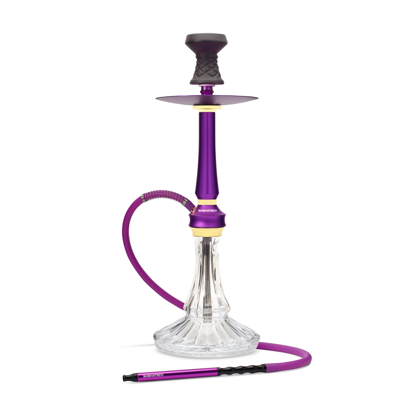 21" Raver X Hookah, Click Technology, 1 Hose, ShishaTech Color Box Purple