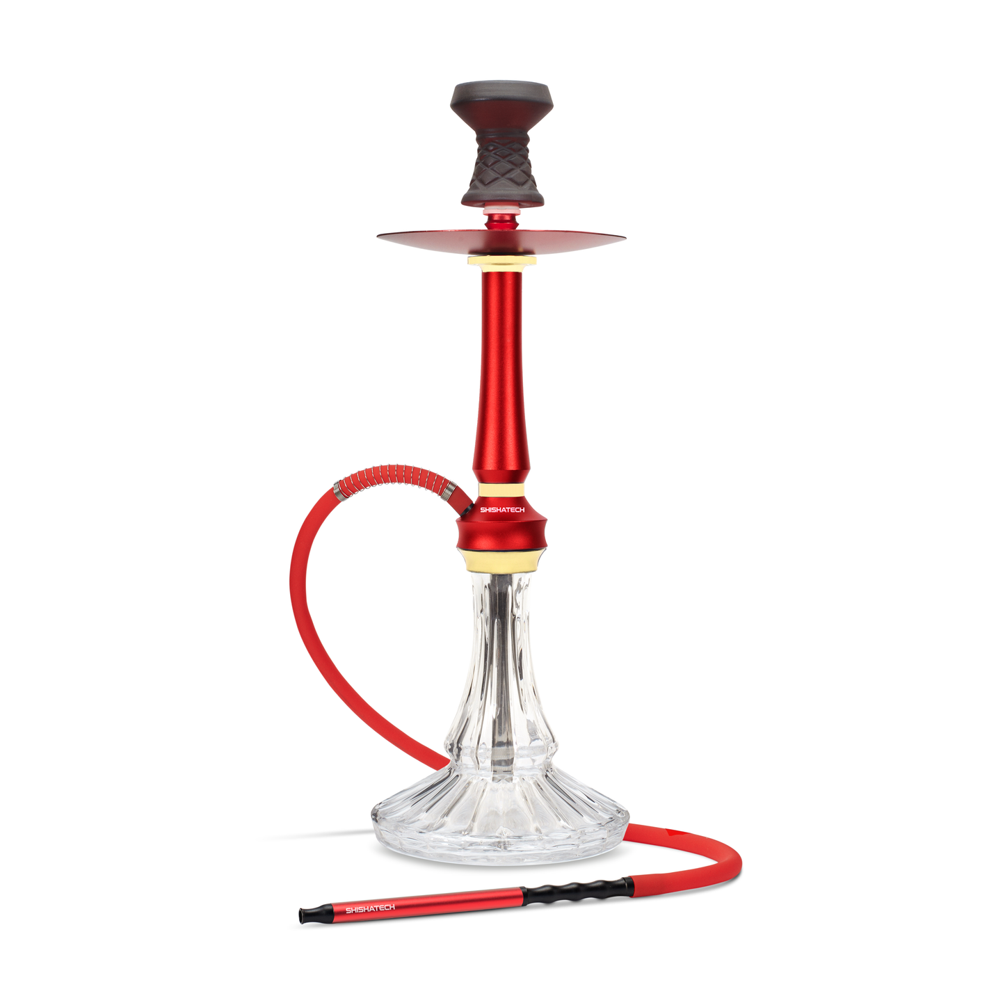 21" Raver X Hookah, Click Technology, 1 Hose, ShishaTech Color Box Red