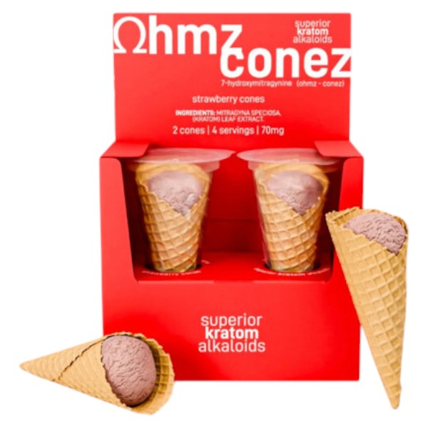 OHMZ Gummies & Edibles 7-Hydroxy Cones 70mg MIT 2-Pack Red