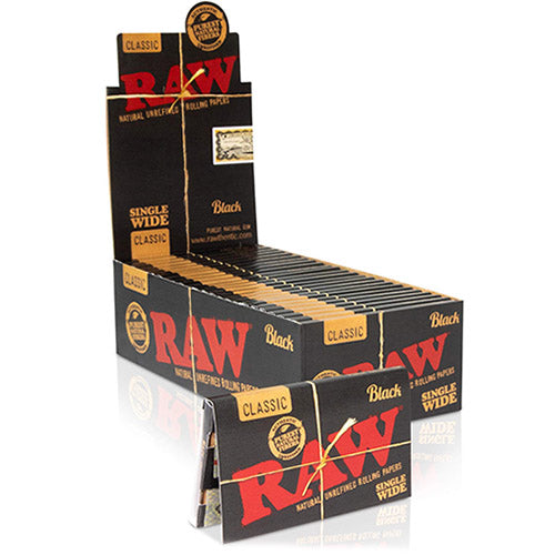 RAW Papers Black Organic Single Wide