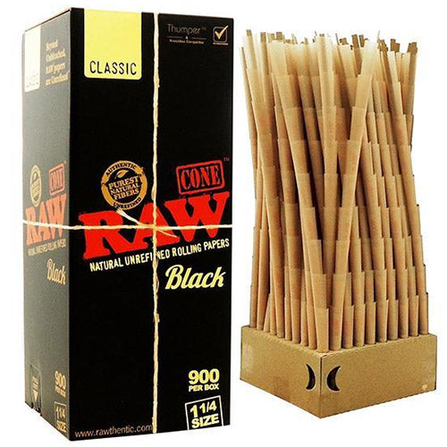 RAW Cones Black 11/4 Size
