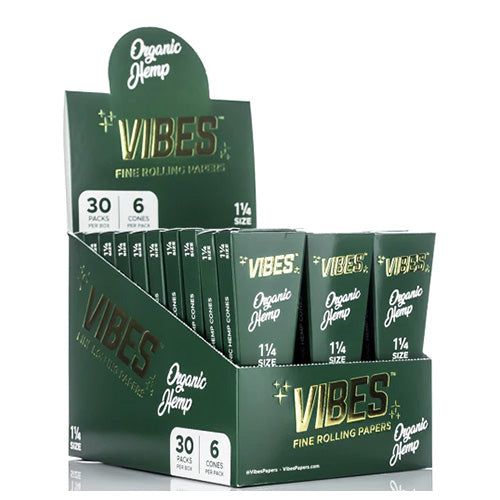 VIBES Cones Organic 11/4 Size 6-pack