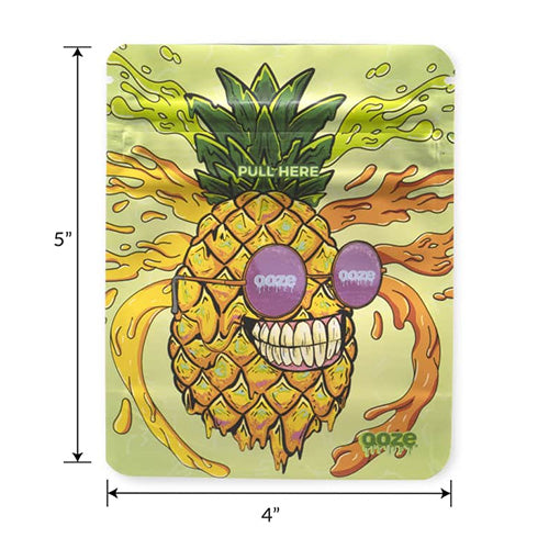 OOZE Zipoc Bags Mylar Bags 1/8oz 12-pack Mr.Pineapple