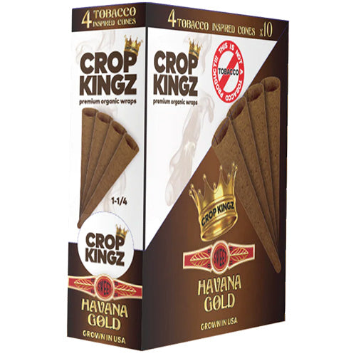 CROP KINGZ Cones Brown Hemp 11/4 Size 4-pack Havana Gold