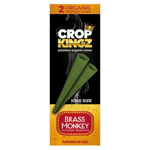 CROP KINGZ Cones Organic Hemp King Size 2-pack Brass Monkey