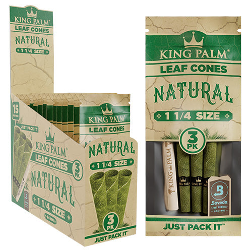 KING PALM Cones Palm Leaf 11/4 Size 3-pack Natural