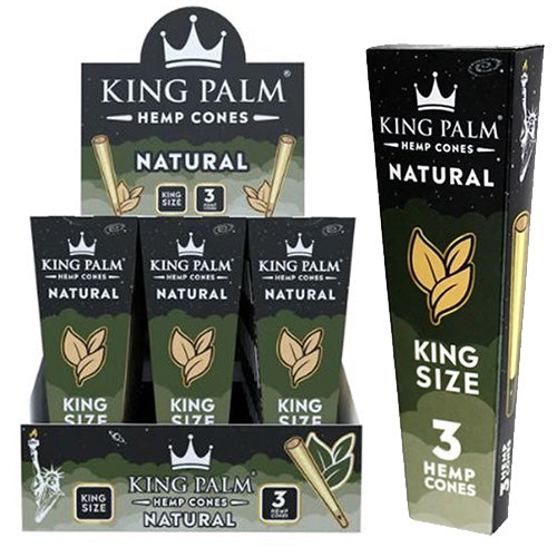 KING PALM Cones Hemp King Size 3-pack Natural