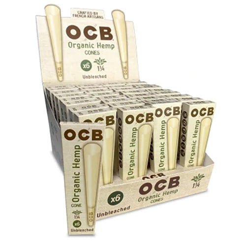 OCB Cones 11/4 Size 6-pack Organic Hemp
