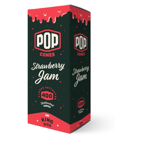 POP CONES Cones Unbleached King Size Strawberry Jam