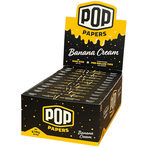 POP PAPERS Papers Unbleached Papers + Tips King Size Banana Cream