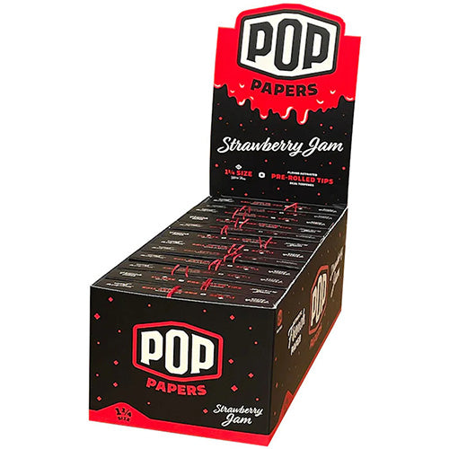 POP PAPERS Papers Unbleached Papers + Tips 11/4 Size Strawberry Jam