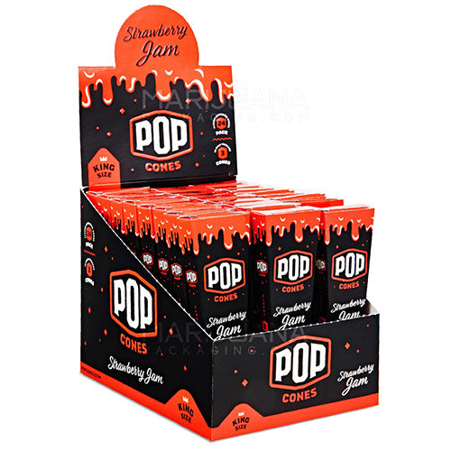 POP CONES Cones Ultra Thin King Size 3-pack Strawberry Jam