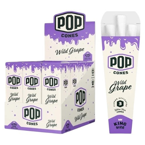 POP CONES Cones Ultra Thin King Size 3-pack Wild Grape