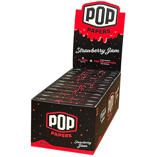 POP PAPERS Papers Ultra Thin Papers + Tips 11/4 Size Strawberry Jam