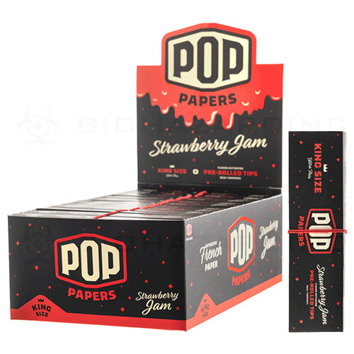 POP PAPERS Papers Ultra Thin Papers + Tips King Size Strawberry Jam