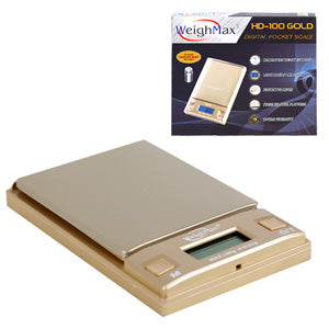 WeighMax Scales HD-100 Gold Pocket Scale Capacity: 100g, Sensitivity: 00.1g