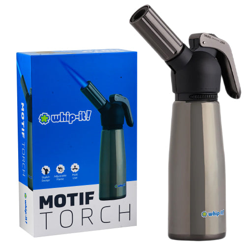 Whip-It Lighter Torch Motif 7.5" Black / Black