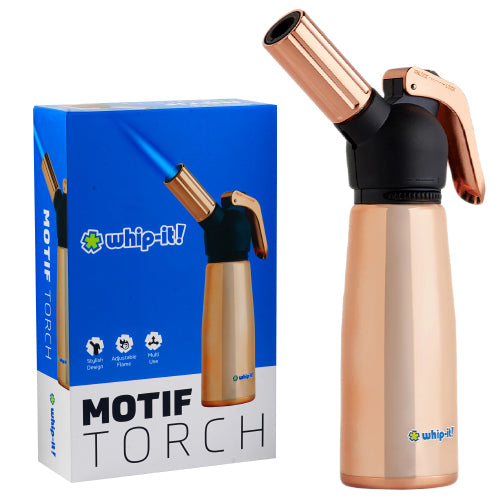 Whip-It Lighter Torch Motif 7.5" Black / Rose Gold