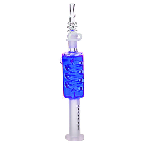 aLeaf Nectar Collector Freezable Liquid Honey Straws with Swirl Perc 7161 7" Blue