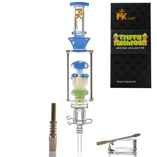 MK Glass Nectar Collector 8497 9.5" Blue